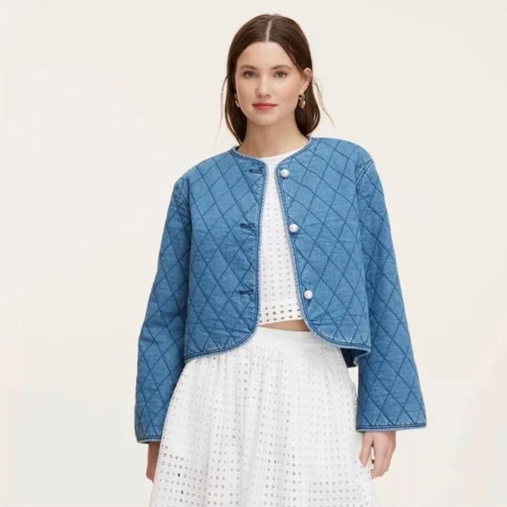 NWT Kate Spade for Target Women's Quilted Denim Jacket Size Small